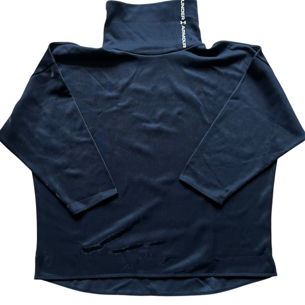 Under Armour Mens‎ 2X Black Mock Neck Loose Fit Fleece Pullover Activewear Top